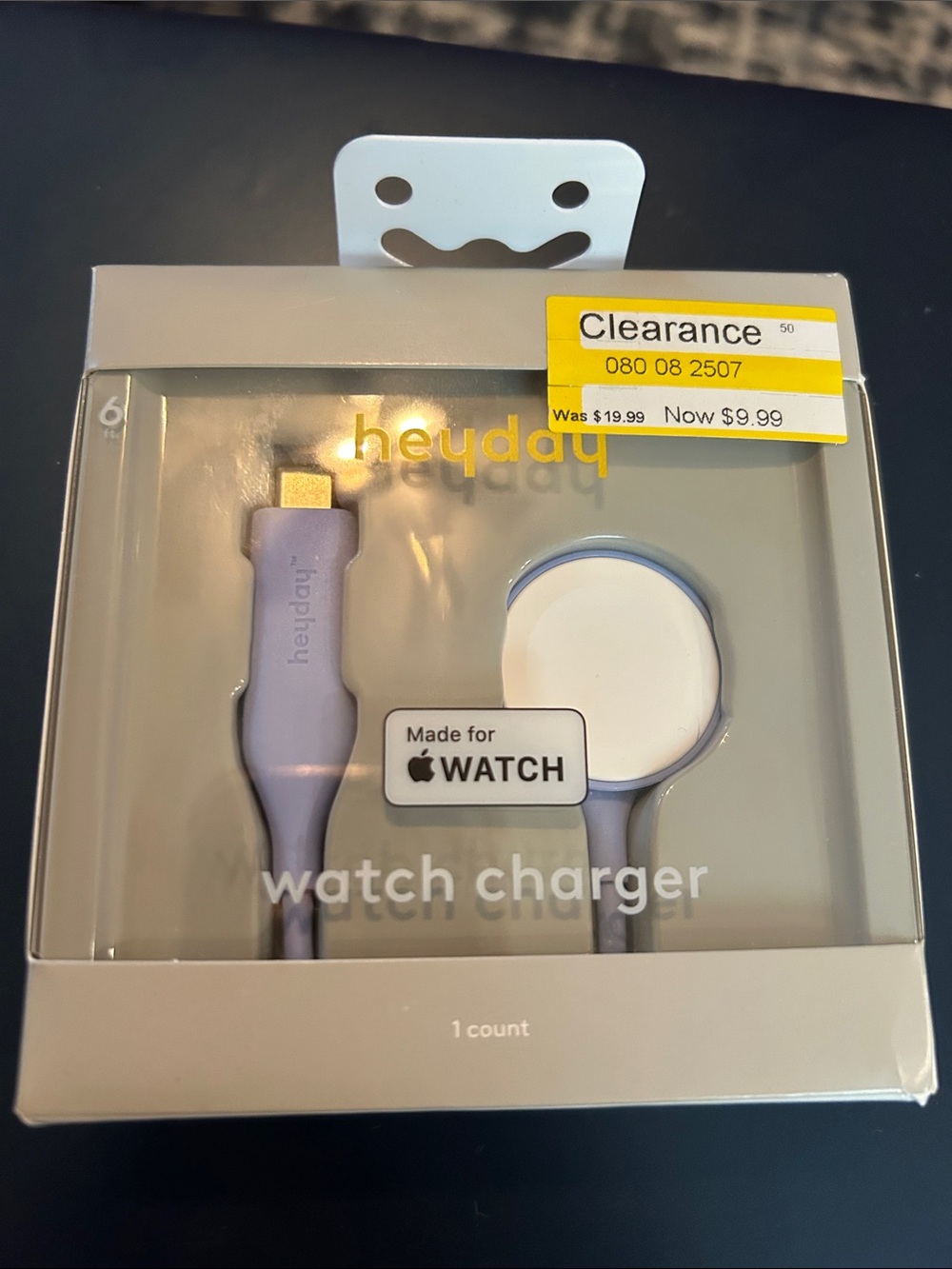 heyday Lavender Magnetic Apple Watch Charger Cable